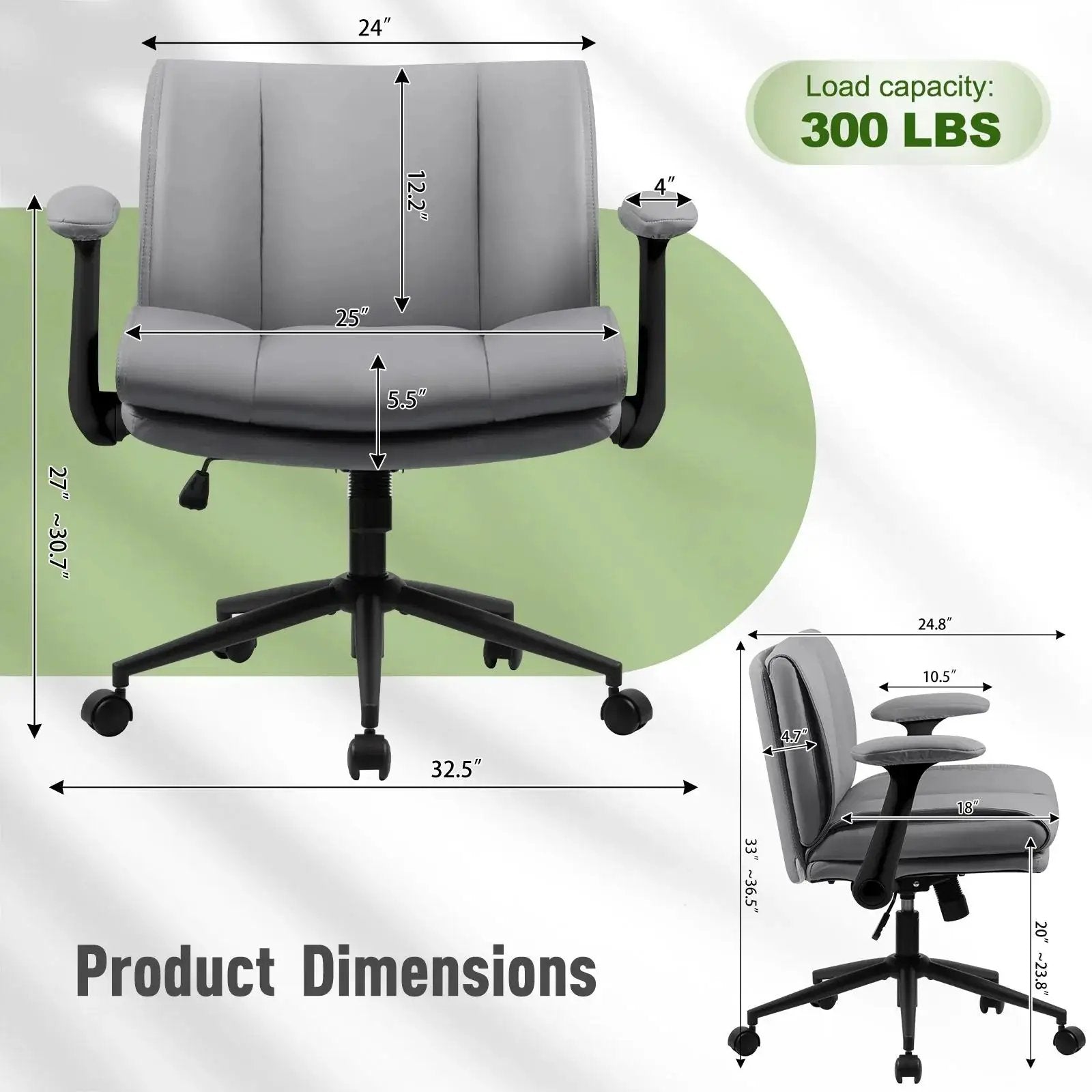 Doba grey metal cross-legged office chair designed for small spaces, featuring a compact space-saving design and ergonomic support.