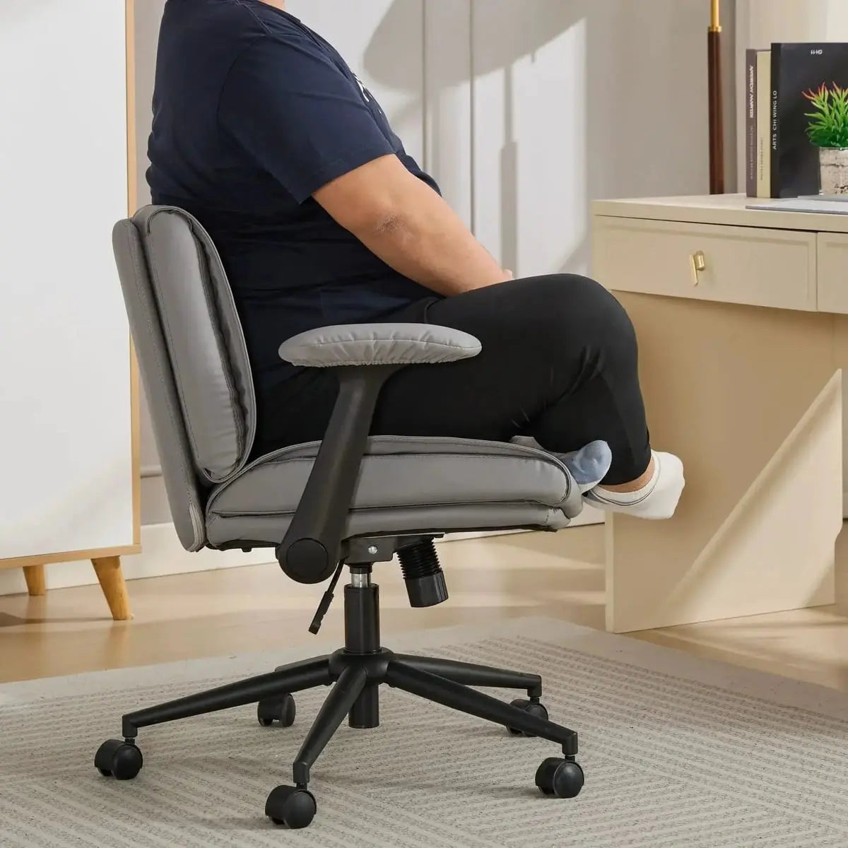 Cross Legged Office Chair Space Saver for Small Spaces Doba