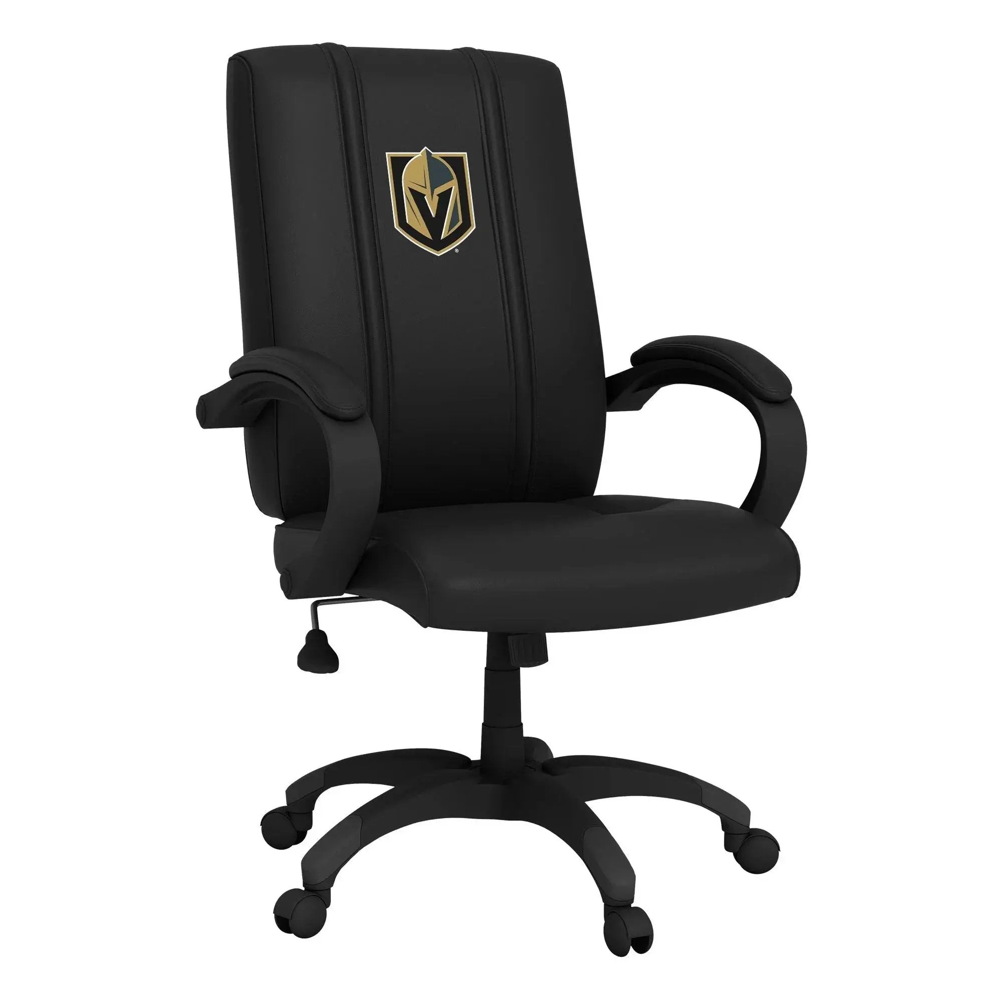 Doba Vegas Golden Knights 1000 ergonomic office chair with built-in lumbar support, black with team logo and adjustable armrests.