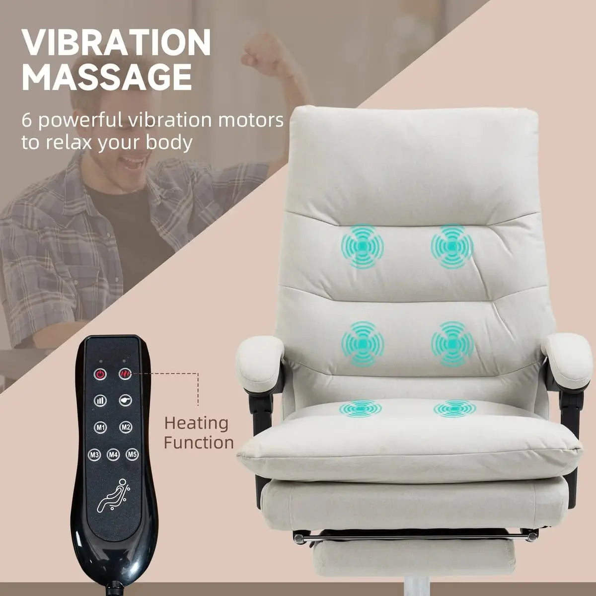 Ultimate Executive Massage Office Chair with Heated Recline, Footrest Doba