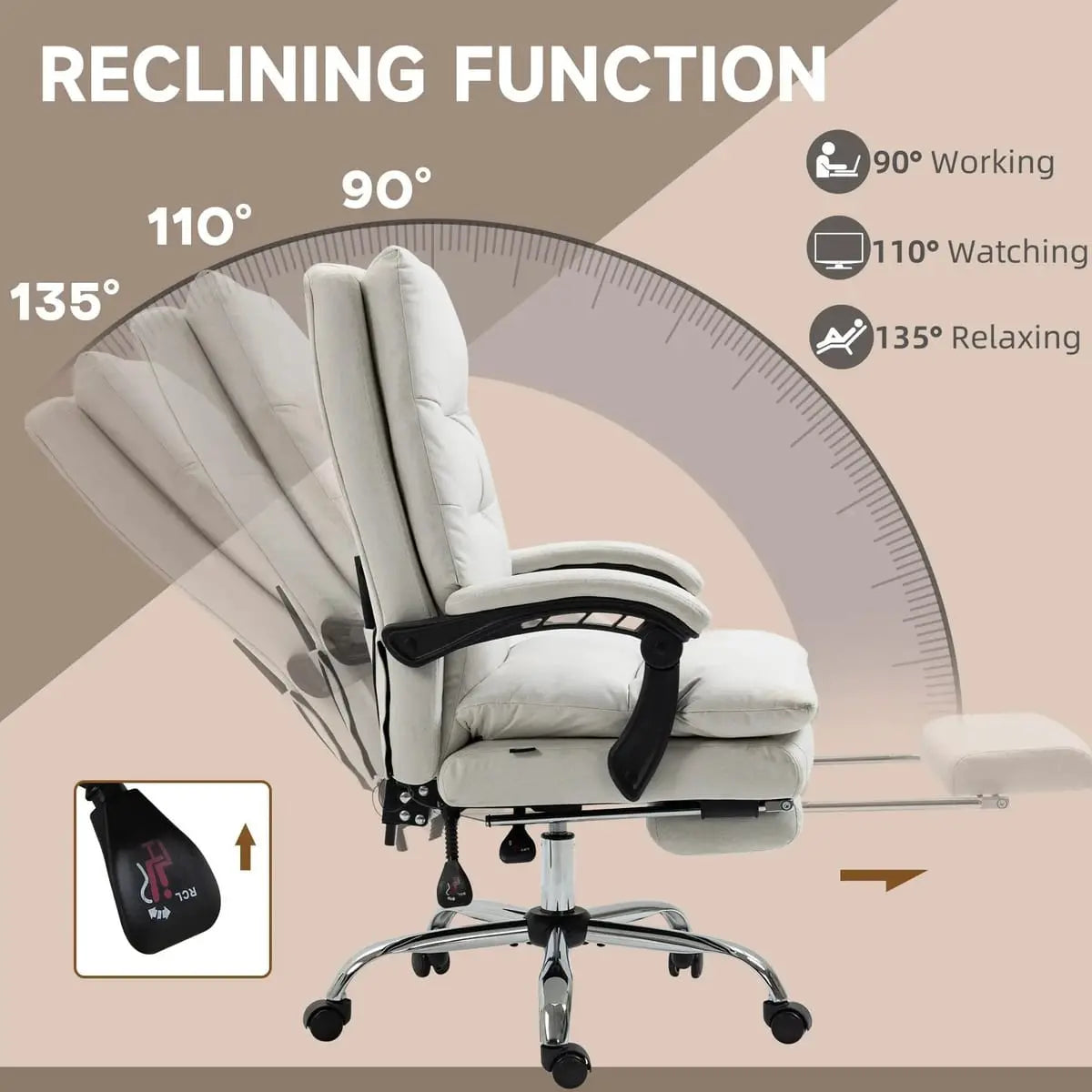 Ultimate Executive Massage Office Chair with Heated Recline, Footrest Doba