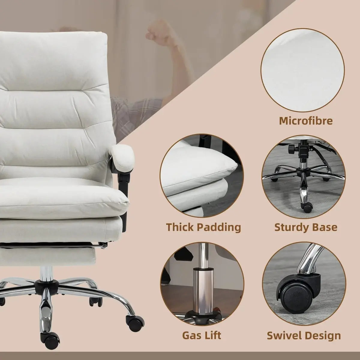 Ultimate Executive Massage Office Chair with Heated Recline, Footrest Doba