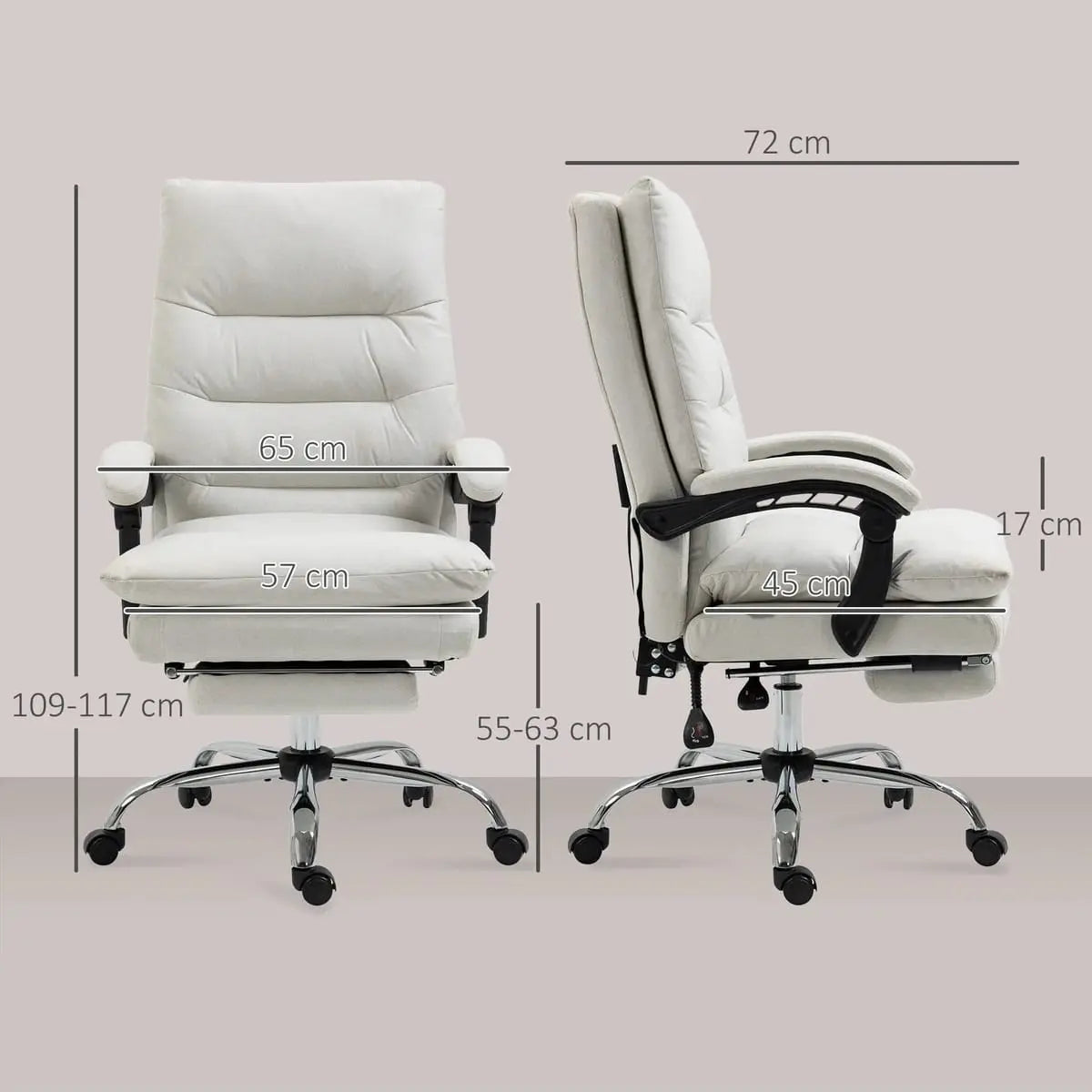 Ultimate Executive Massage Office Chair with Heated Recline, Footrest Doba