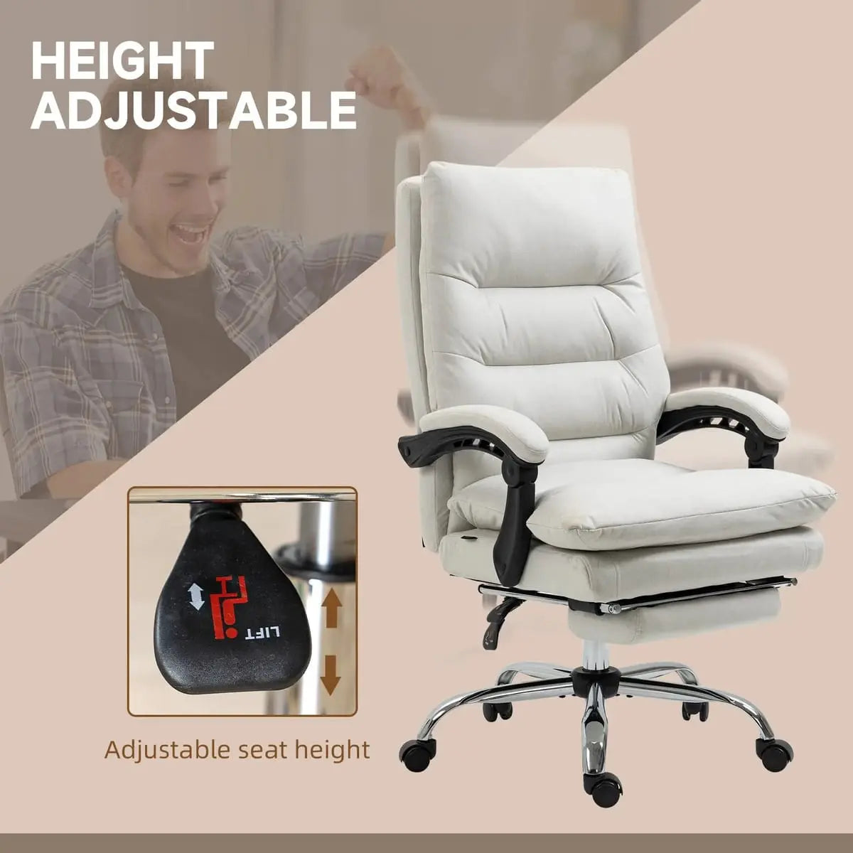 Ultimate Executive Massage Office Chair with Heated Recline, Footrest Doba