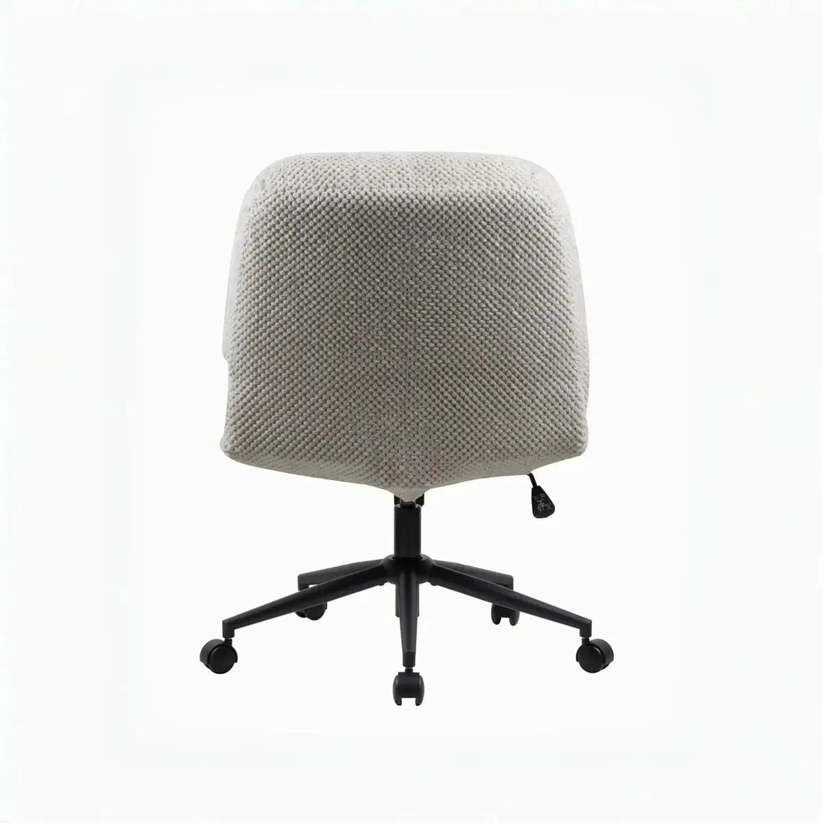 Doba ergonomic white swivel office chair with wide criss-cross seat, adjustable height, plush comfort, and silent wheels