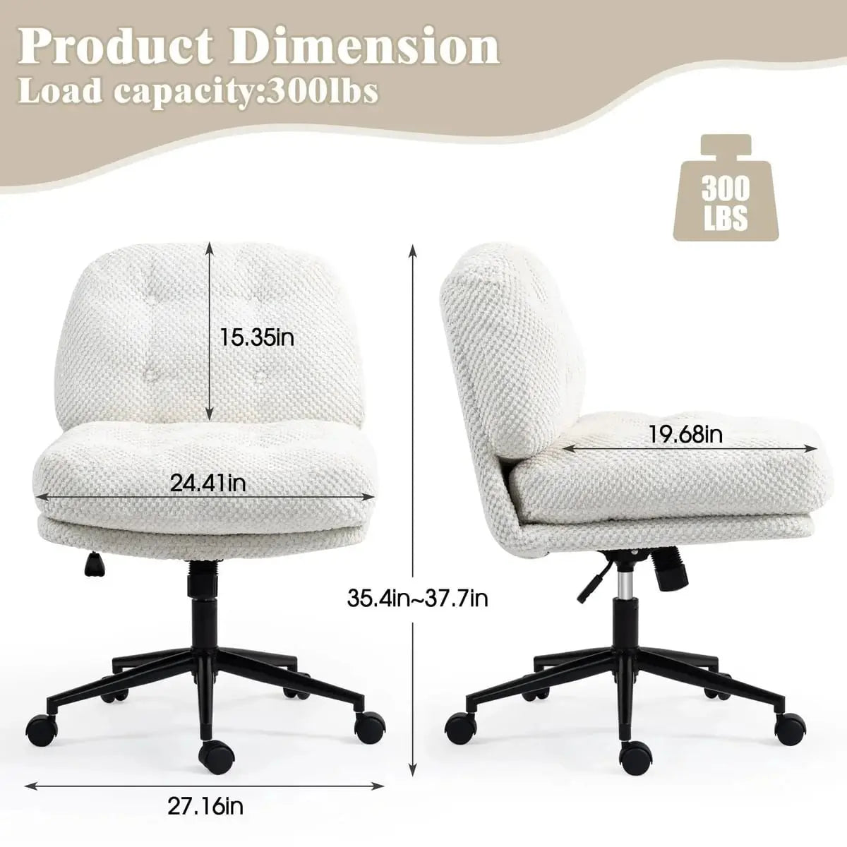 Plush Cotton Candy Criss Cross Ergonomic Office Chair with Lumbar Support and Swivel for Ultimate Comfort and Productivity. Doba