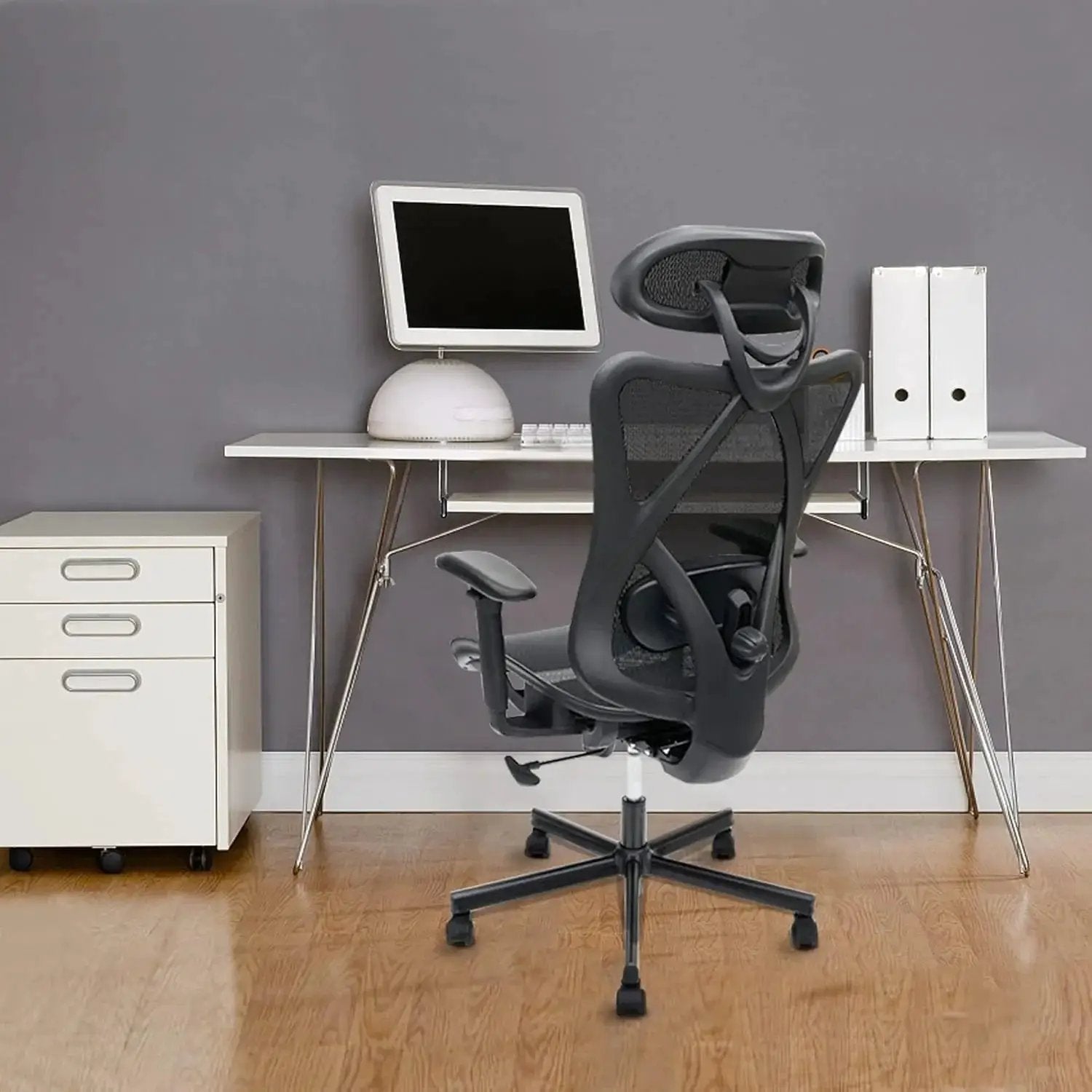 Ergonomic Mesh Office Chair Adjustable Lumbar Support Headrest by Doba