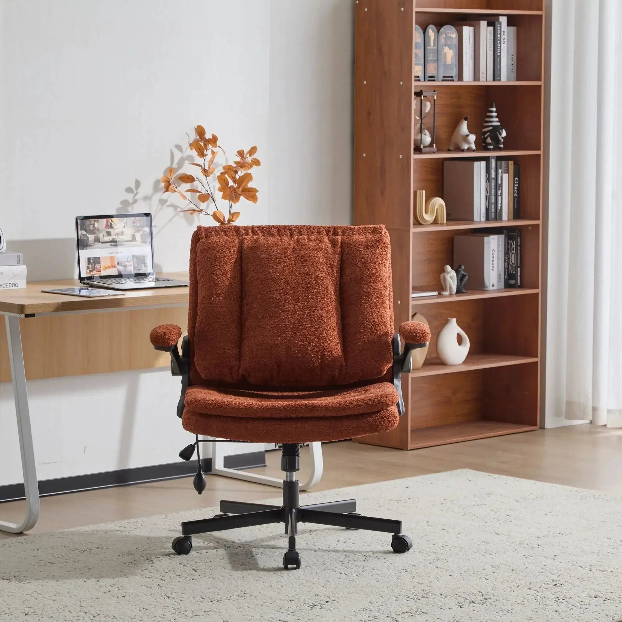 Ergonomic Criss Cross Desk Chair With Flip Up Back And Arms Orange by Doba
