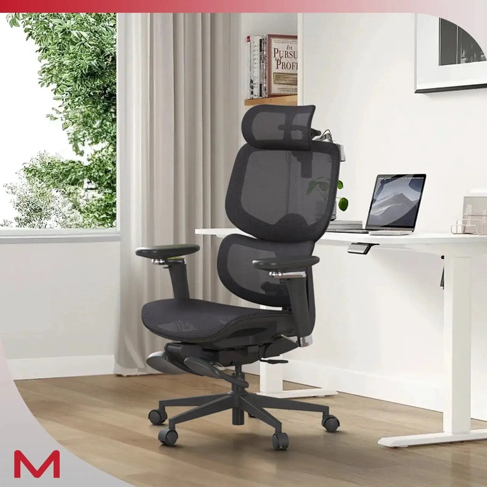 D2 Pro Adjustable Ergonomic Office Chair With Lumbar Support Footrest by Doba