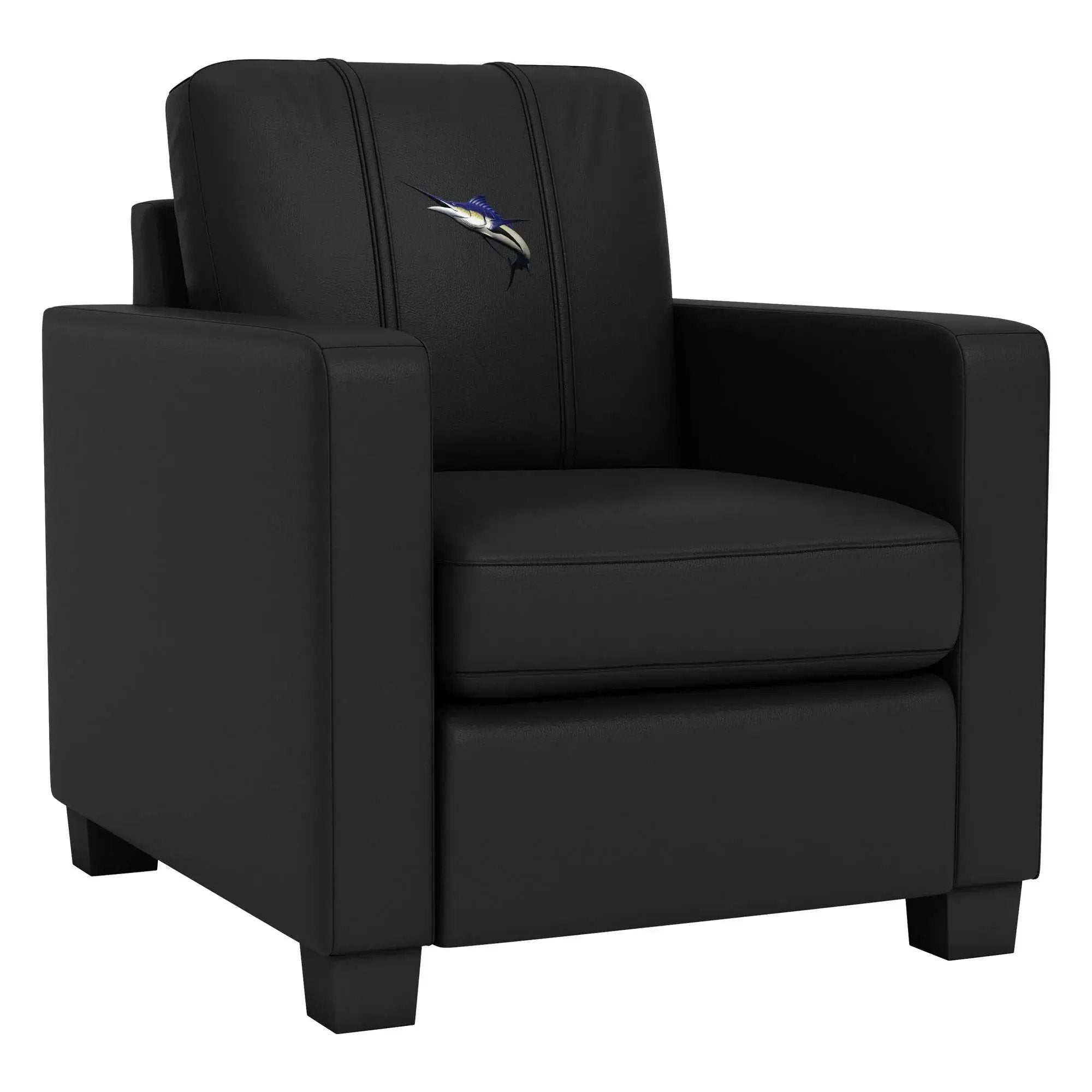 Marlin Logo Dyno Classic Stationary Club Chair For Ultimate Comfort by Doba