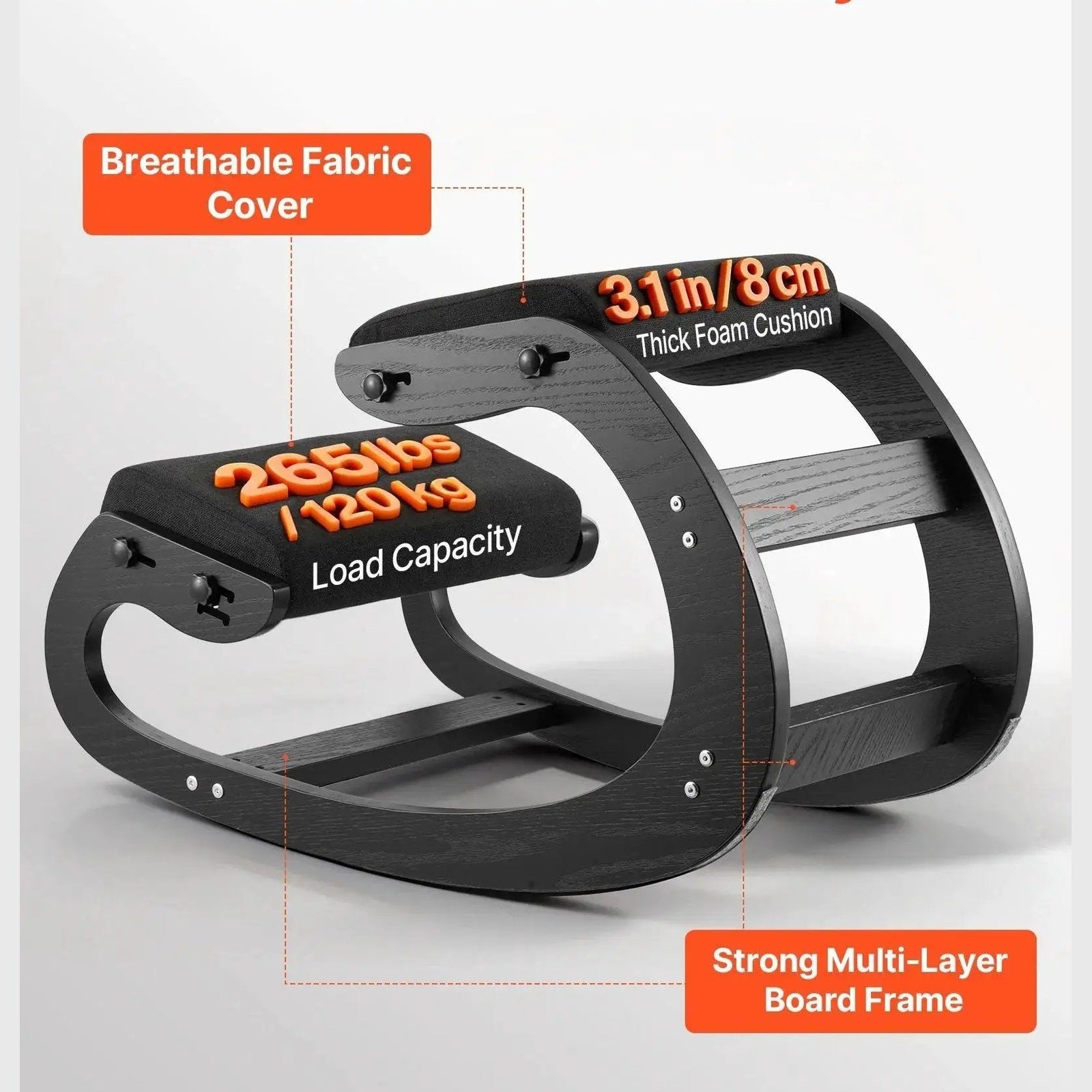 Ergonomic Kneeling Chair With Wooden Frame And Adjustable Height by Platinum-Level Office Chairs