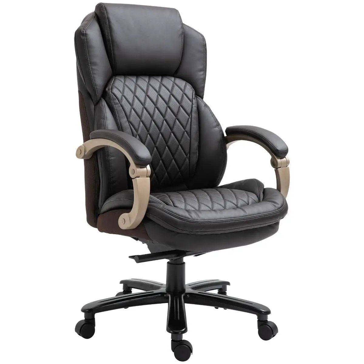 Big and Tall Executive Office Chair, High-Back Office Chair with Adjustable Tilt Angle, Thick Padding Diamond Leather, Brown by Platinum-Level Office Chairs