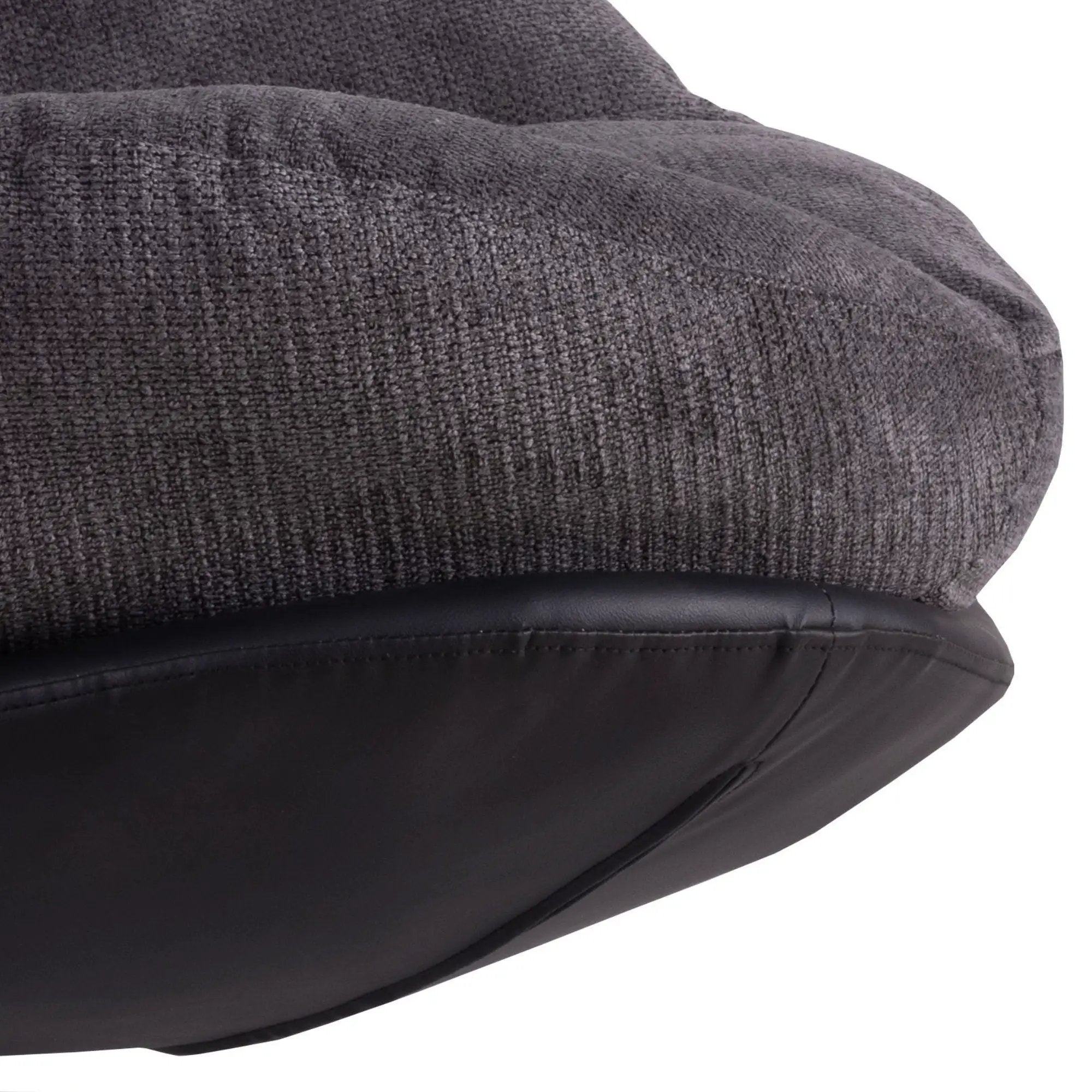 360° Swivel Accent Chair, Modern Chenille Lounge Chair with Faux Leather and Black Metal Base Frame, Comfortable Reading Chair for Small Spaces, Living Room, Bedroom, Reading Corner, Office, Dark Gray by Platinum-Level Office Chairs