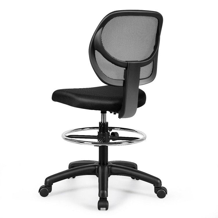 Black mesh drafting chair – view 10