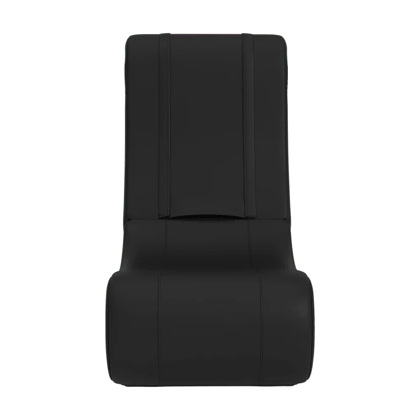 Modern black ergonomic office chair with contoured seat and backrest, front view