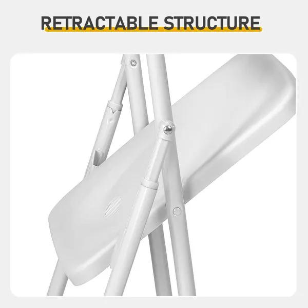 10 Pack Plastic Folding Chairs, Stackable Commercial Chairs, Portable Event Seats Indoor Outdoor for Home Event Party Picnic School Wedding, White by Doba