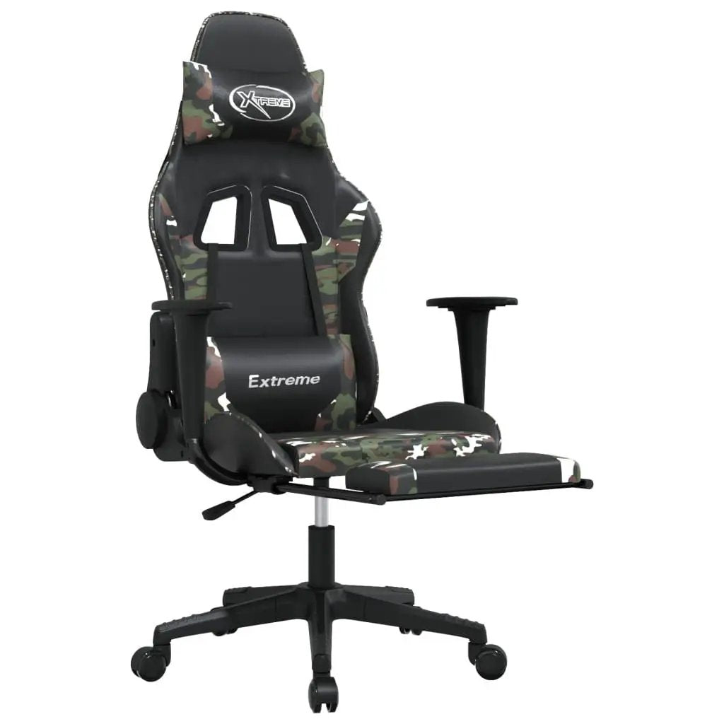 Gaming Chair Black and camouflage Faux leather, metal, plywood, foam by Platinum-Level Office Chairs