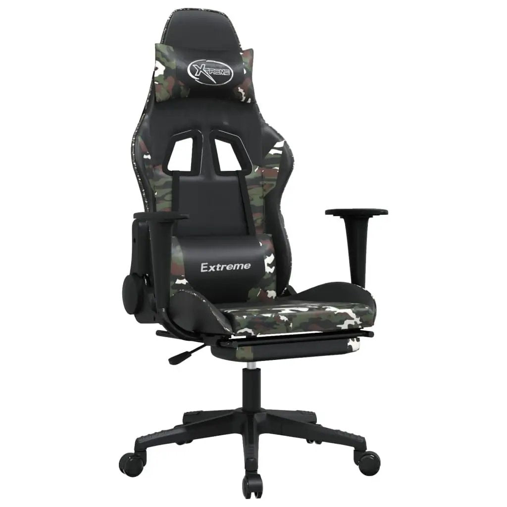 Gaming Chair Black and camouflage Faux leather, metal, plywood, foam by Platinum-Level Office Chairs