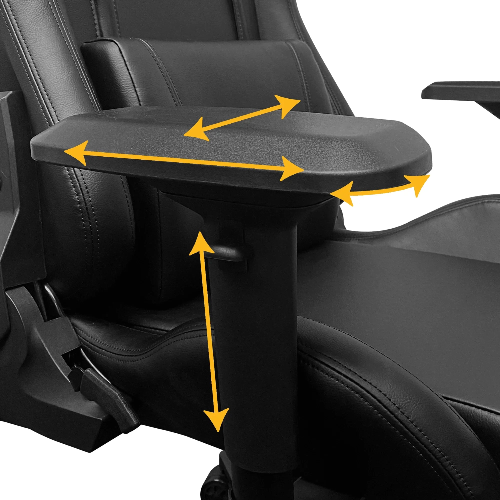 Ergonomic office chair armrest with adjustable height, width, and angle features