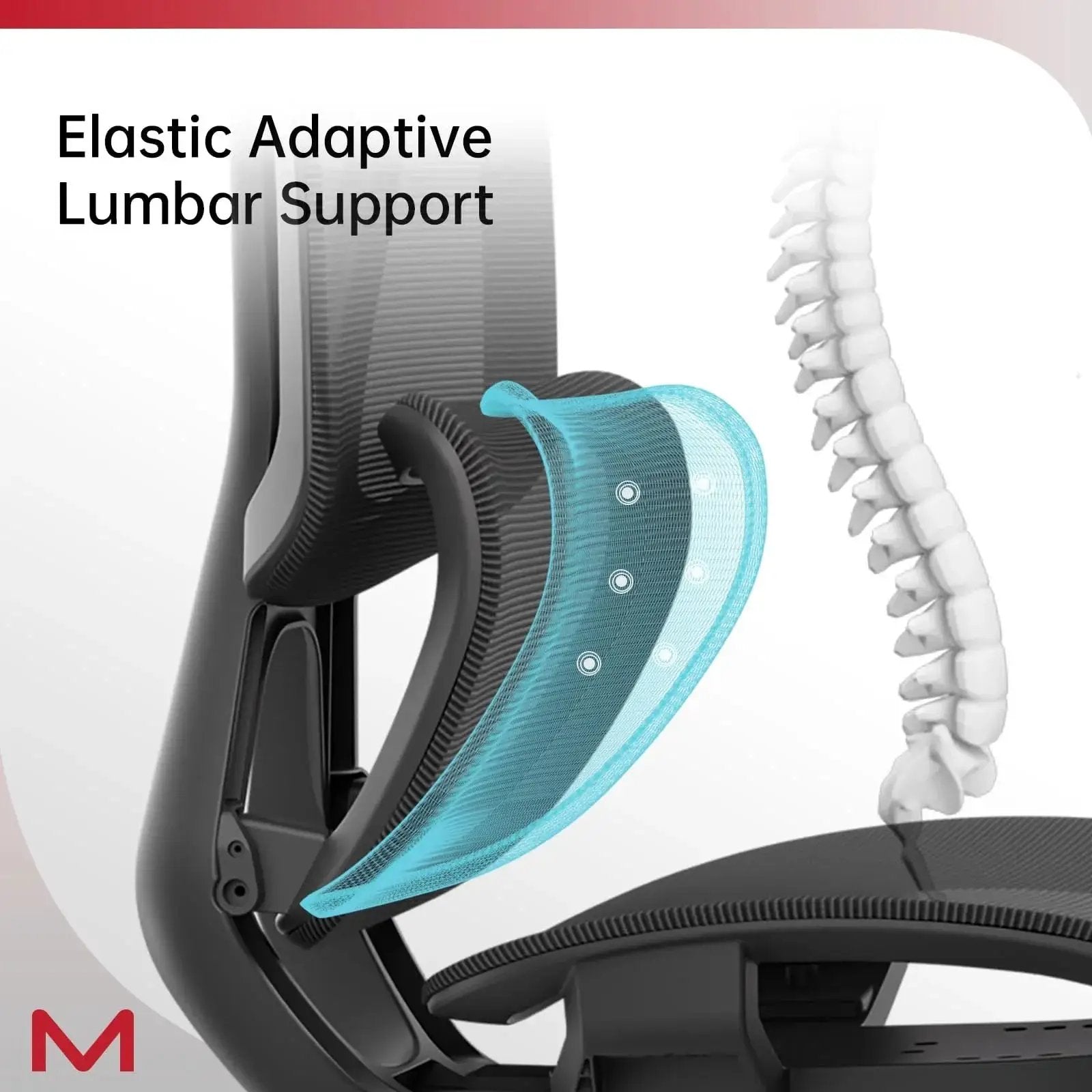M2 MT Adaptive Ergonomic Office Chair With Lumbar Support And Footrest by Doba