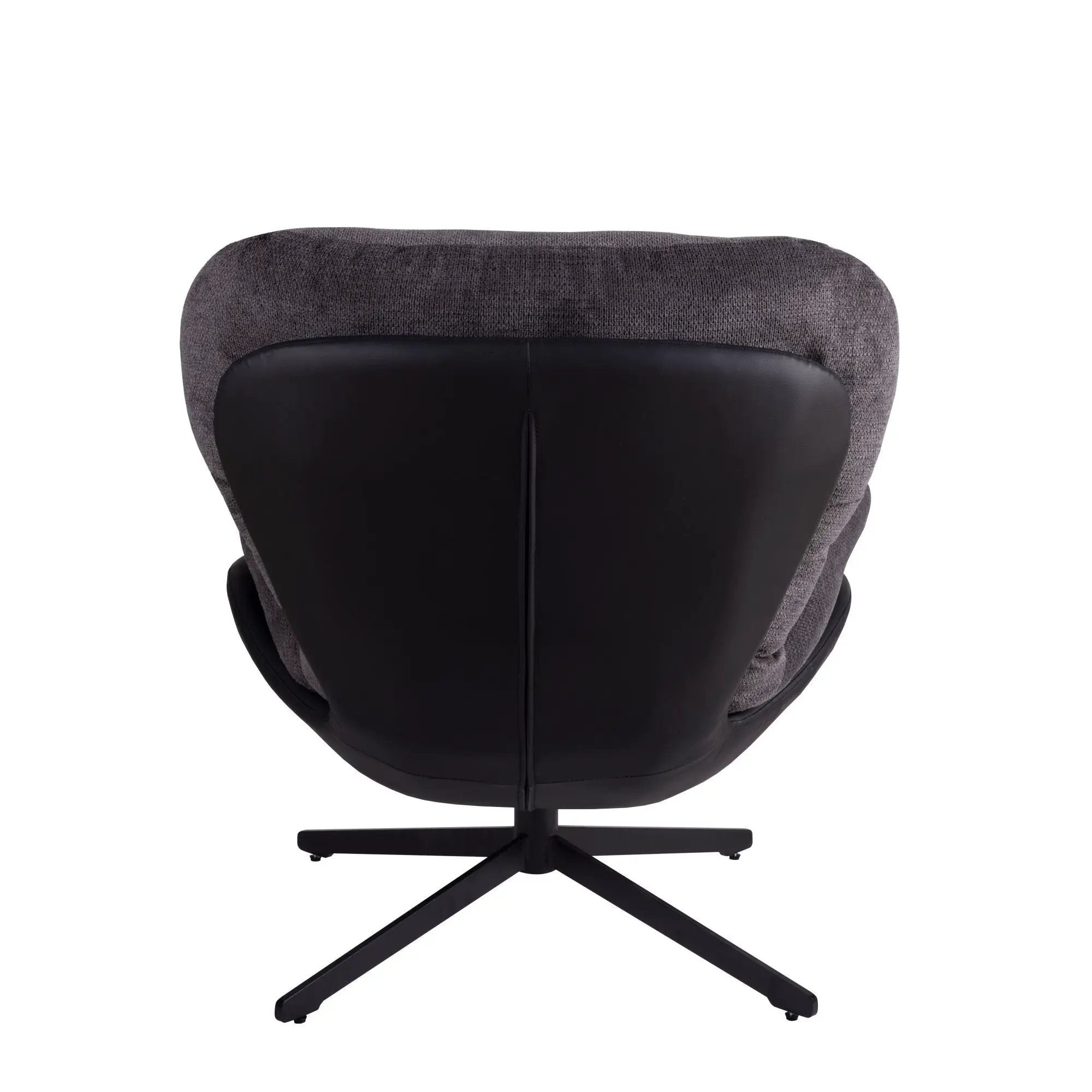360° Swivel Accent Chair, Modern Chenille Lounge Chair with Faux Leather and Black Metal Base Frame, Comfortable Reading Chair for Small Spaces, Living Room, Bedroom, Reading Corner, Office, Dark Gray by Platinum-Level Office Chairs