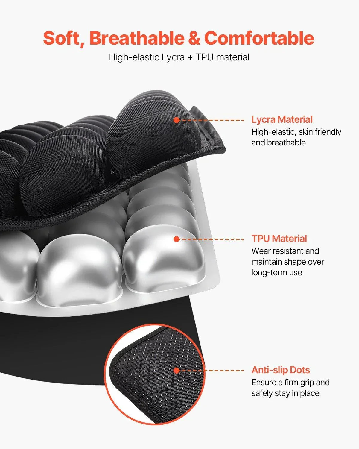 Premium Air Cell Seat Cushion - Inflatable Pressure Relief Pad with Manual Pump, Ideal for Wheelchair & Travel Use in Cars and Airplanes by Platinum-Level Office Chairs