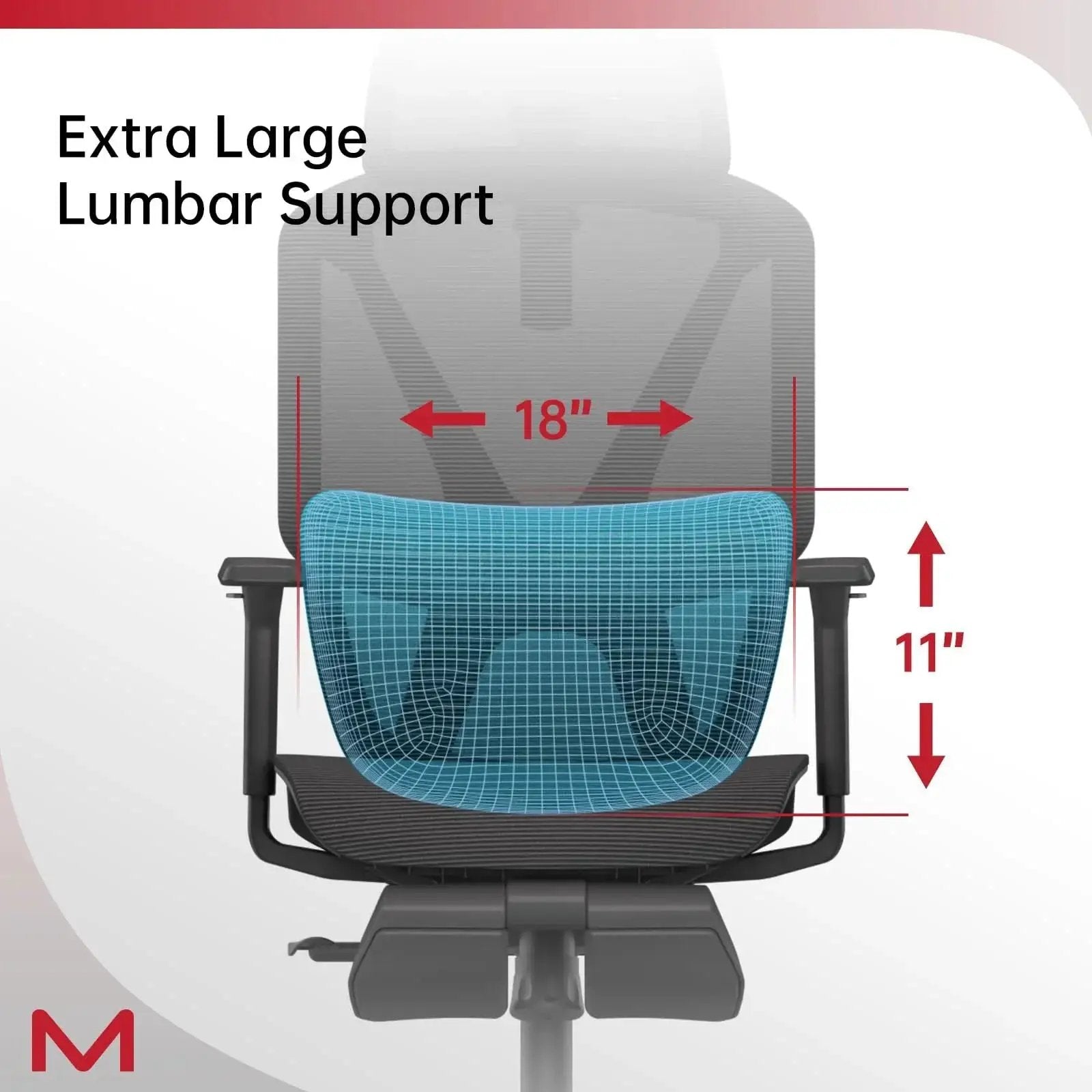 M2 MT Adaptive Ergonomic Office Chair With Lumbar Support And Footrest by Doba