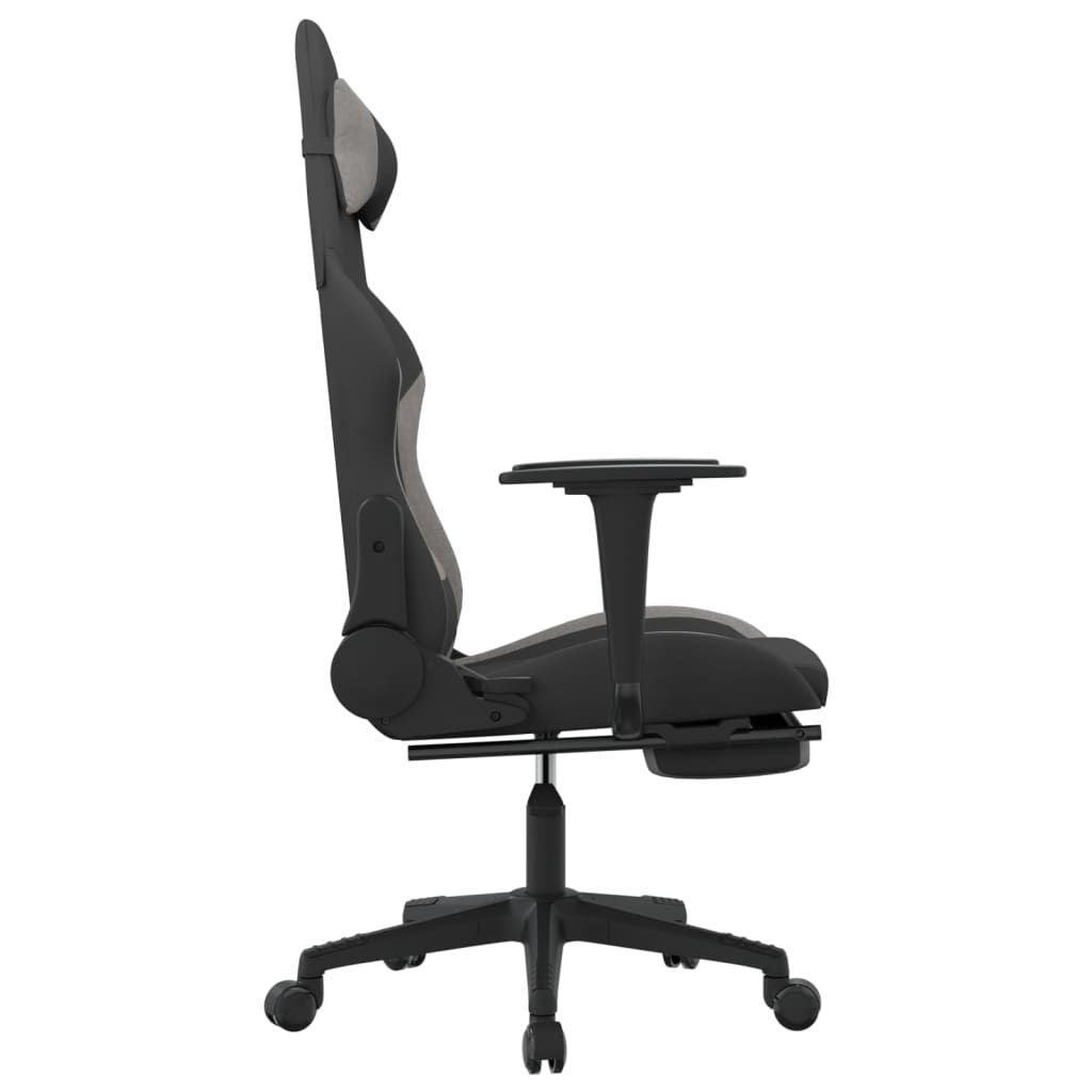 Gaming Chair Black and Light Grey Polyester, Metal, Plywood, Plastic by Platinum-Level Office Chairs