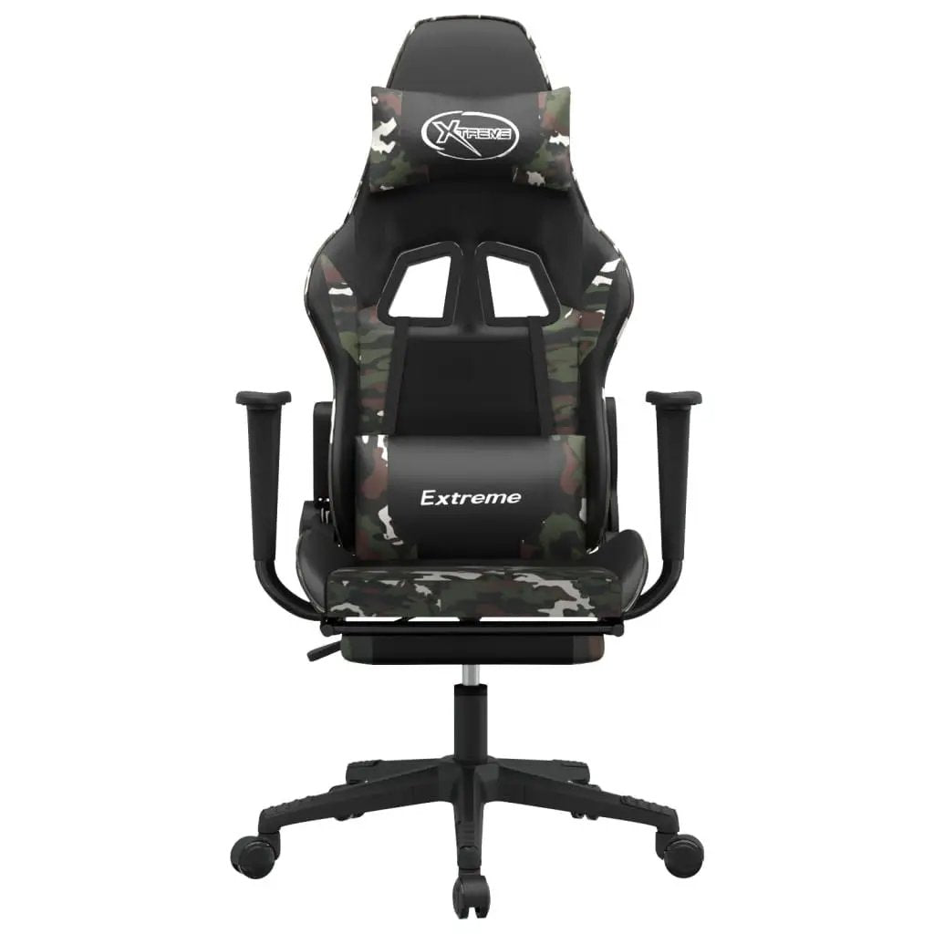 Gaming Chair Black and camouflage Faux leather, metal, plywood, foam by Platinum-Level Office Chairs