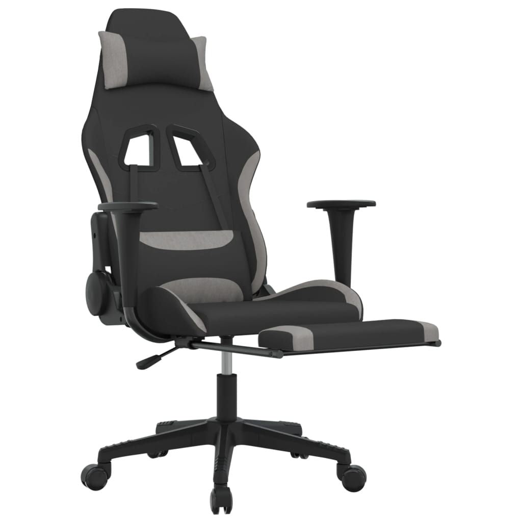 Gaming Chair Black and Light Grey Polyester, Metal, Plywood, Plastic by Platinum-Level Office Chairs