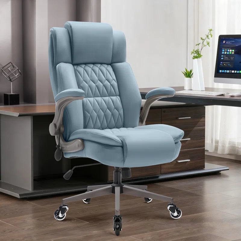 Modern PU Leather Ergonomic Office Chair with Adjustable Lumbar