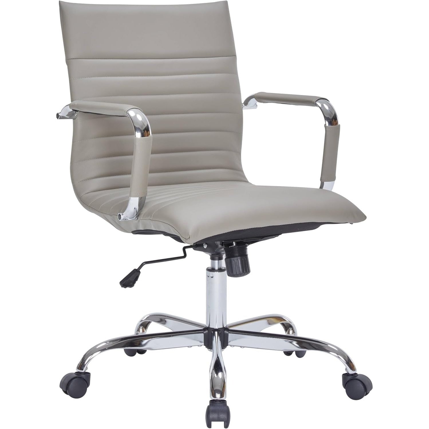 Leisuremod Ergonomic Executive Office Chair with Lumbar Support – Adjustable Leather Swivel Desk Chair, High Back Computer Chair Home & Office with Rolling Wheels & Chrome Base