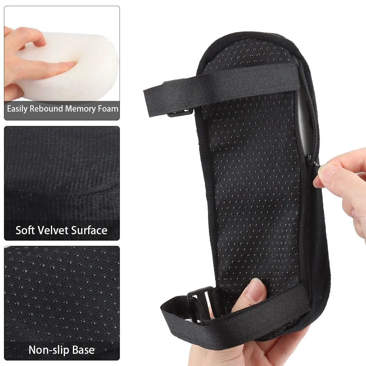 2 Pack Office Chair Armrest Pads Covers Black Arm Rest Covers for Office Chairs