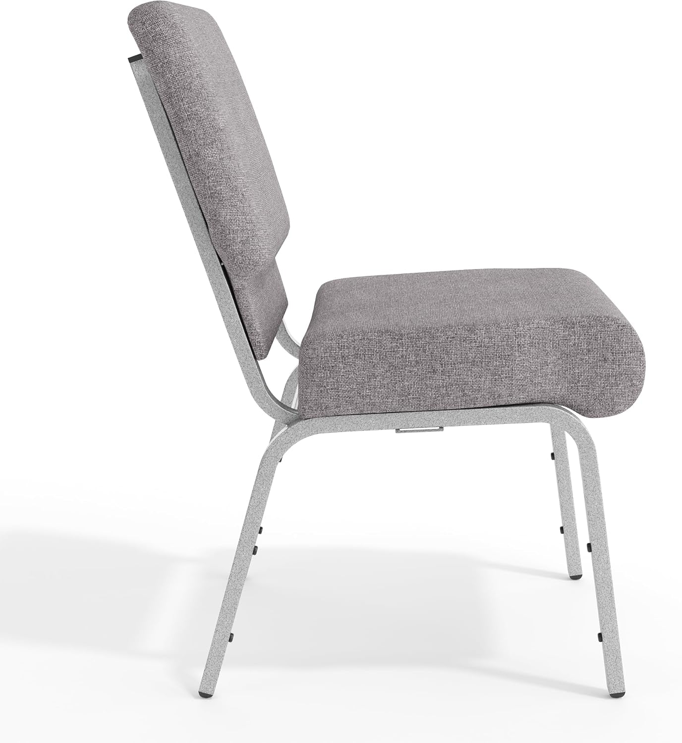 Flash Furniture HERCULES Series 21''W Stacking Church Chair in Gray Fabric - Silver Vein Frame