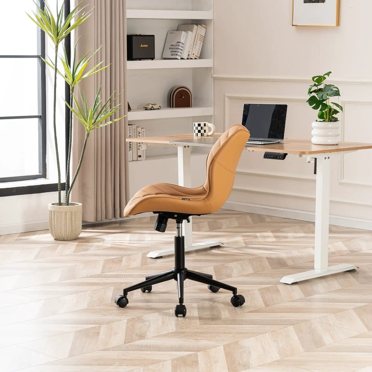 Swivel Armless Desk Chair Office Chairs Makeup Vanity Chair