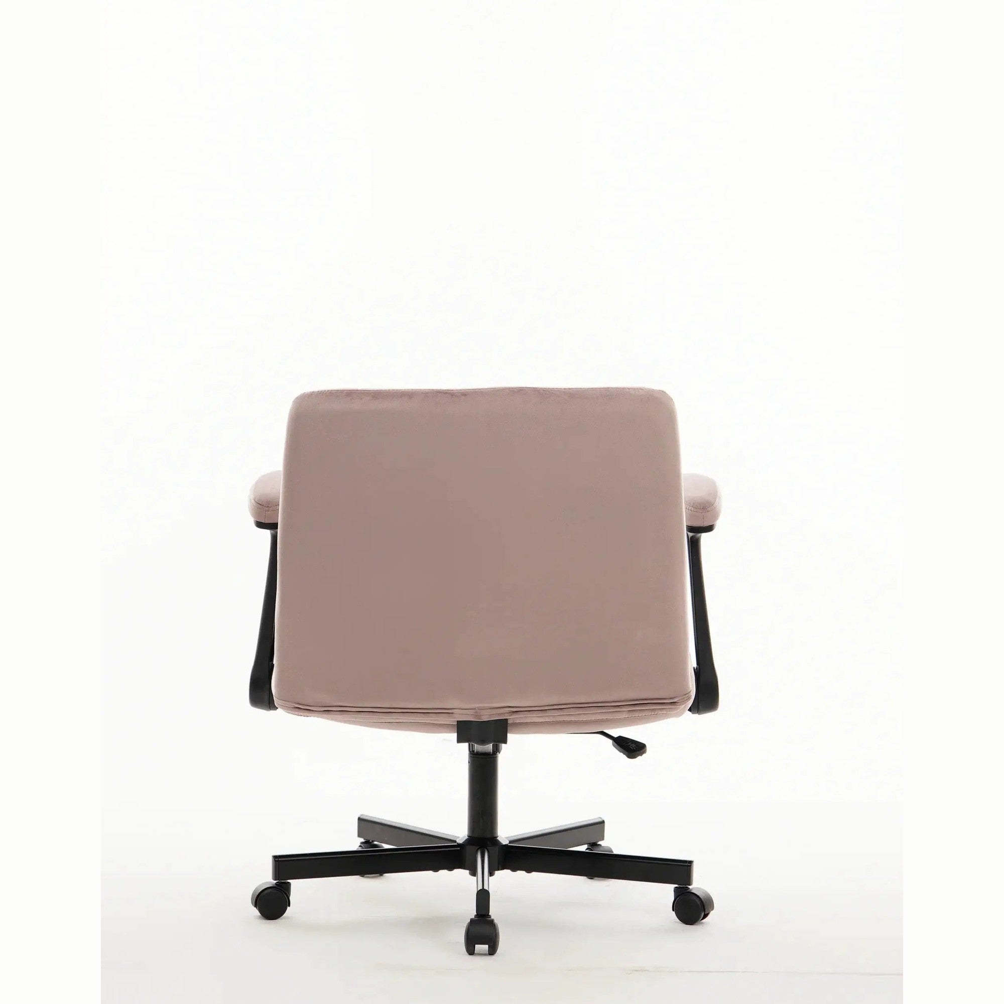 Dark Pink Velvet Criss Cross Armchair With Wheels For Home Office by Platinum-Level Office Chairs