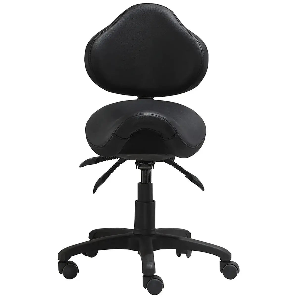 Adjustable Black Saddle Stool With Wheels For Dental Office Salon Clinic Lab Ergonomic Tilt Chair ADS
