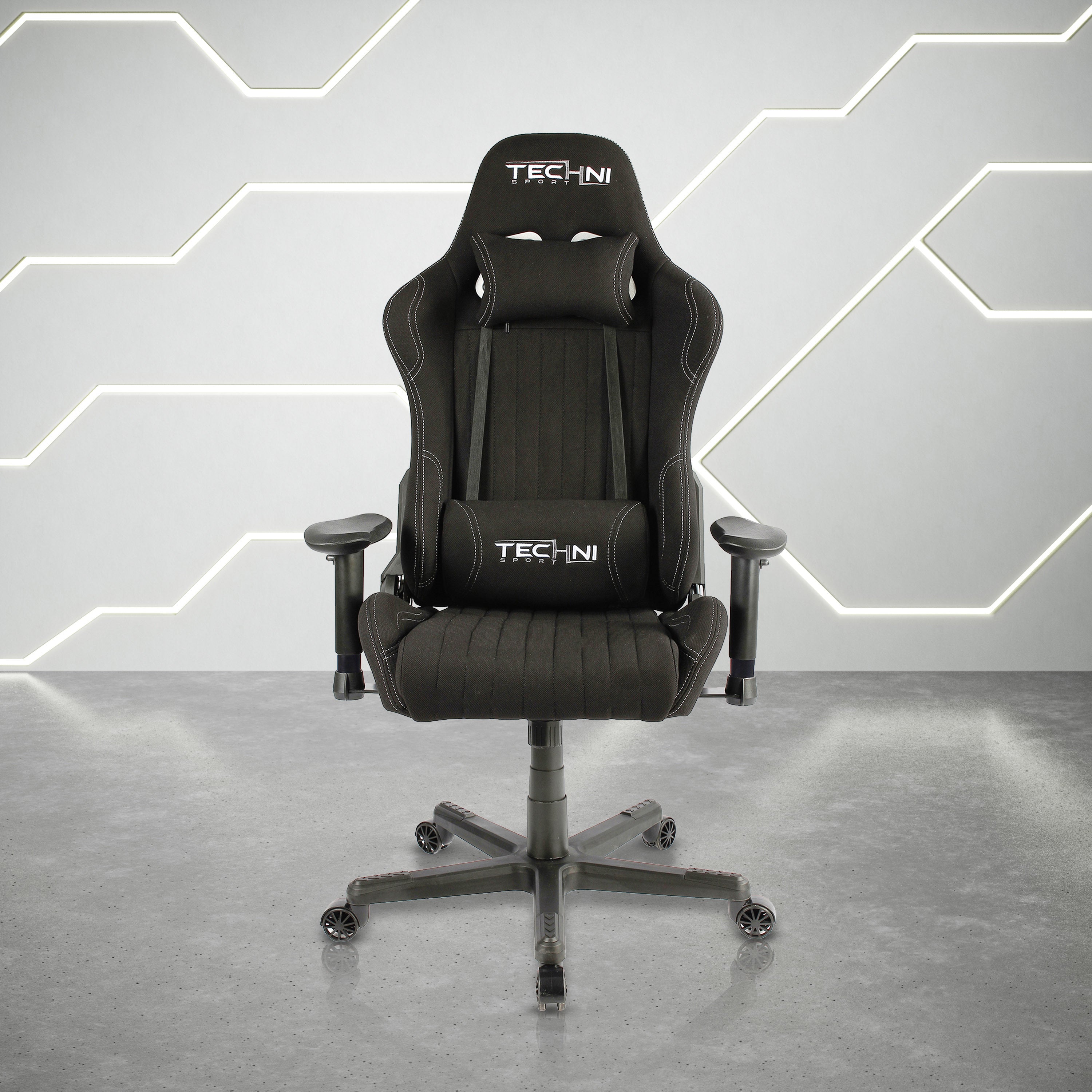 Techni Sport TS-F44 PU Racing Gaming Chair, Black