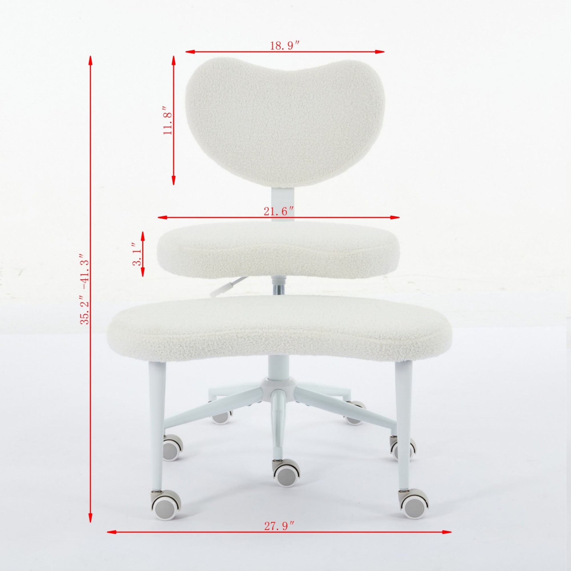 Cross-legged meditation chair on wheels with lumbar support; plus-size version.