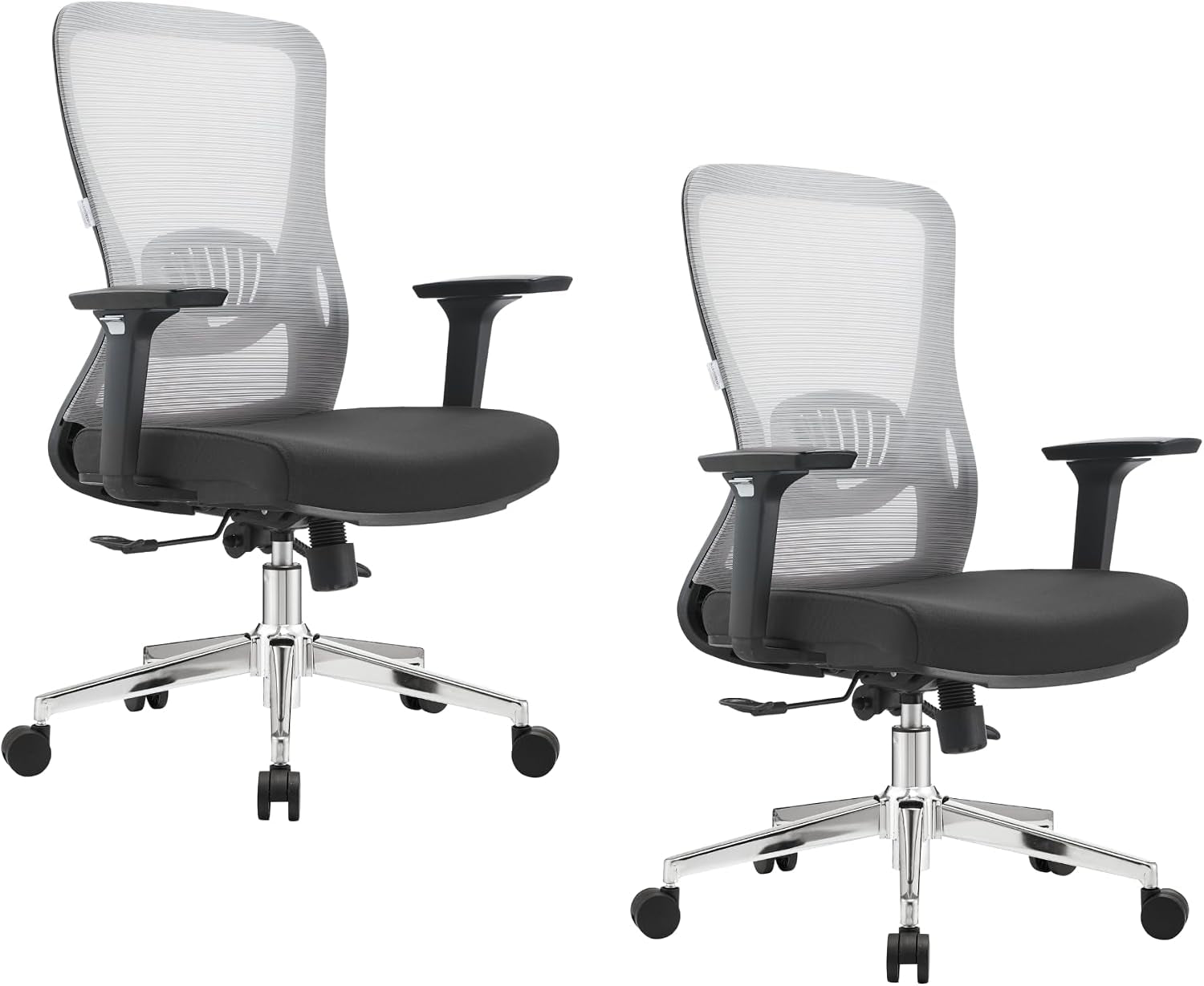 Leisuremod Ergonomic Office Chair Mid-Back Mesh Computer Adjustable Lumbar Support Conference Room Chair with Swivel and Tilt Adorit Series in Grey