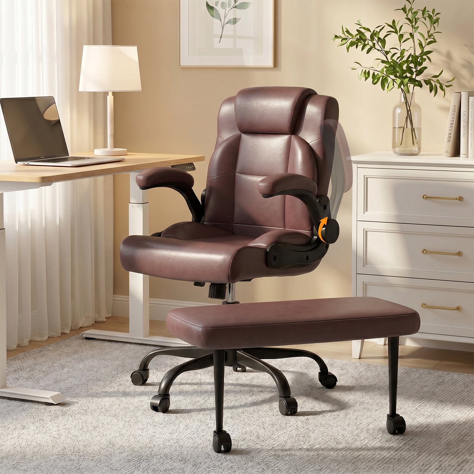 Ergonomic Cross Legged Office Chair With Armrests And Adjustable Height - Platinum-Level Office Chairs