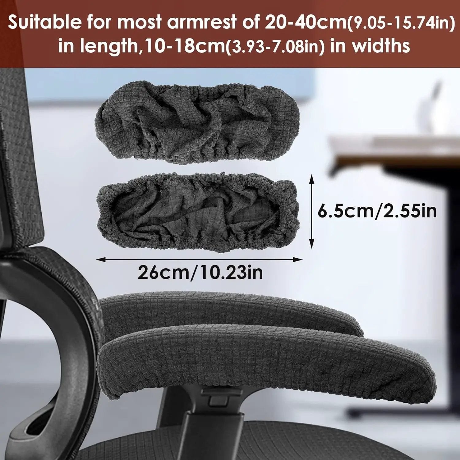 Office Chair Arm Armrest Covers,Stretchable Slipcover Protector Sleeve for Computer Gaming Desk Rotating Chairs Easy Install & Clean, Comfortable,Universal Stretch Desk Chair Seat Cover Protector