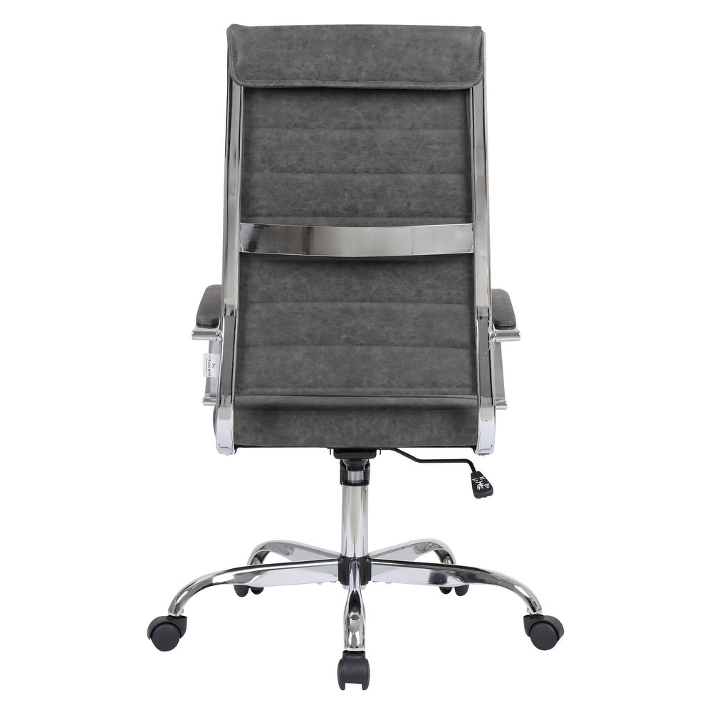 30 PCS Benmar Modern High Back Leather Upholstered Office Chair with Dual Wheel Casters and Swivel Base - Charcoal