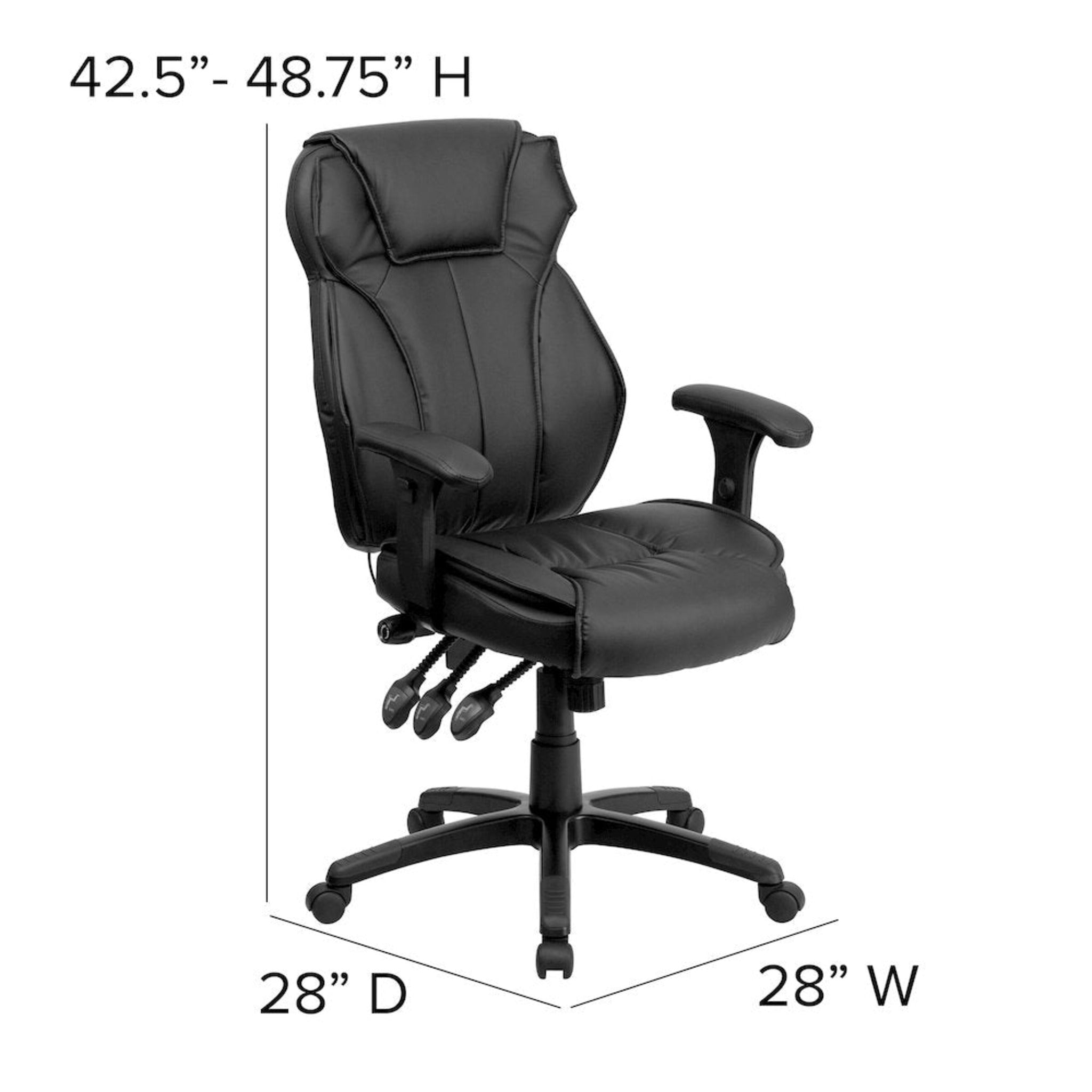 High Back Black LeatherSoft Multifunction Executive Swivel Office Chair
