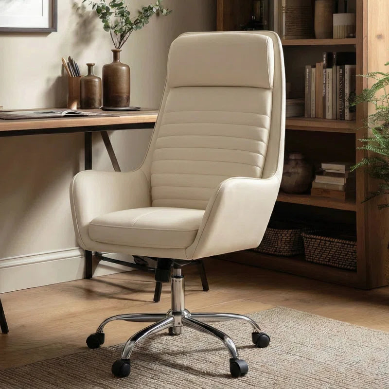 Ergonomic Executive Office Chair with Fixed Arms and Adjustable Tilt Tension