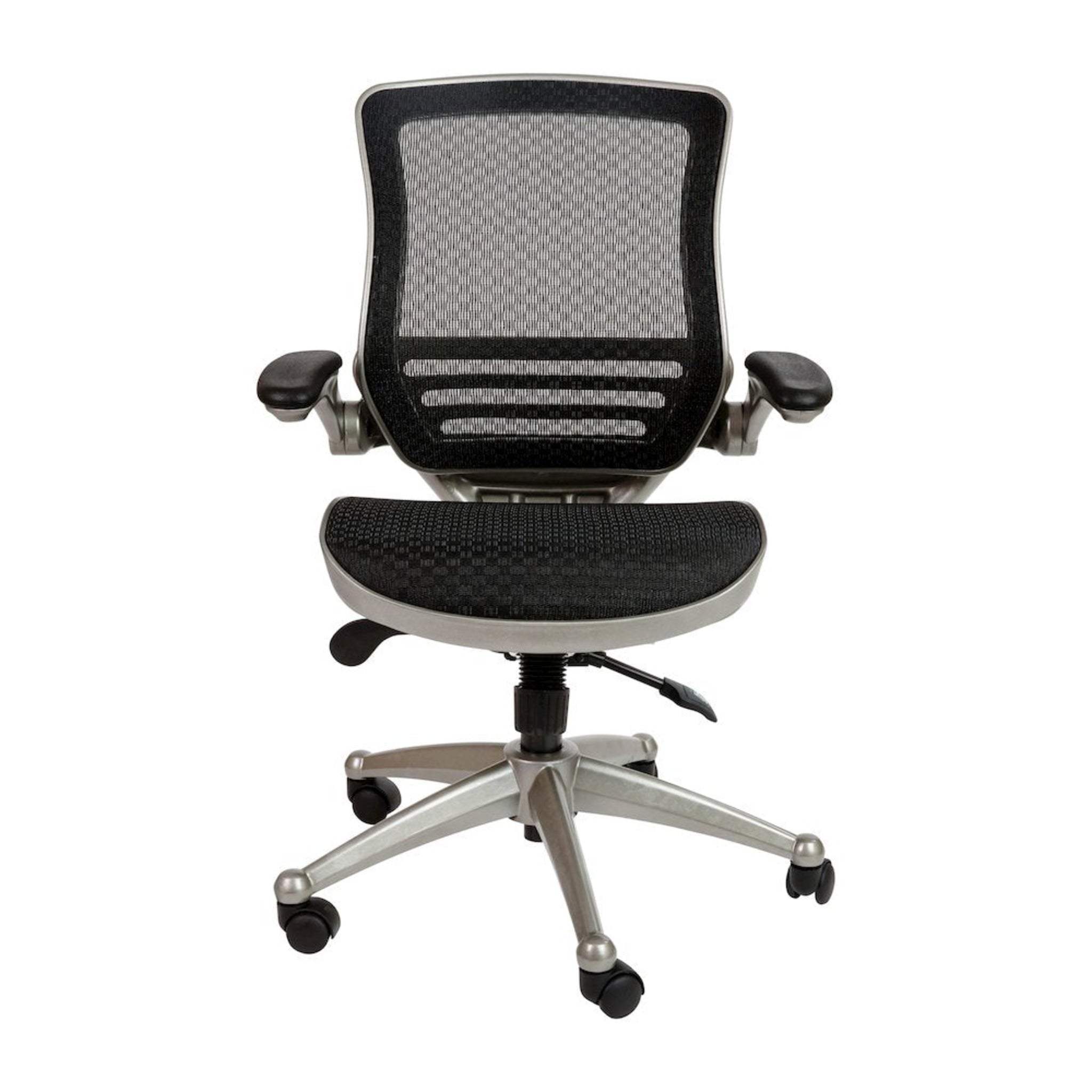 Mid-Back Black Mesh Executive Swivel Office Chair with Graphite Silver Frame