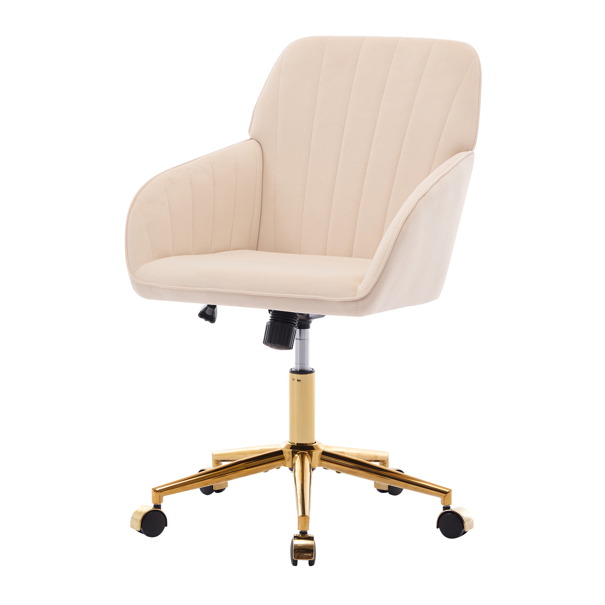TY khaki velvet ergonomic office chair – view 6