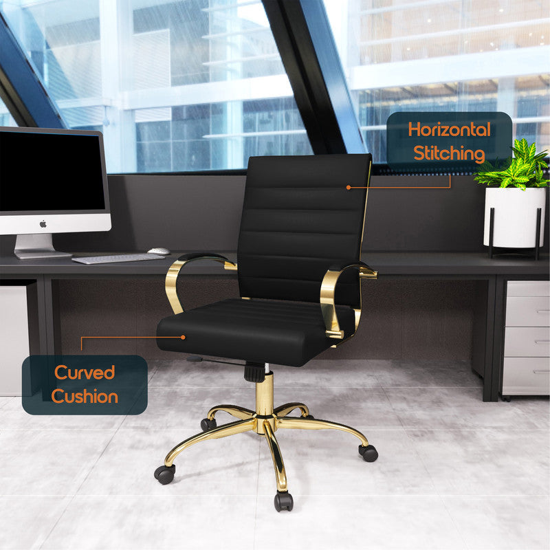 Benmar black leather office chairs – view 7