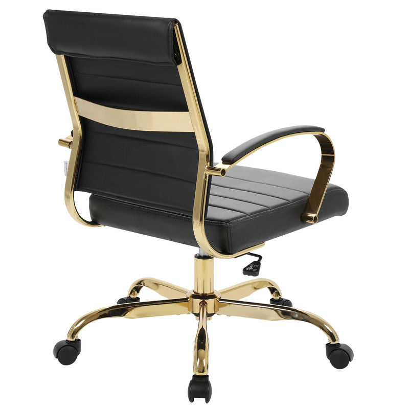 Benmar black leather office chairs, set of 6 – view 9
