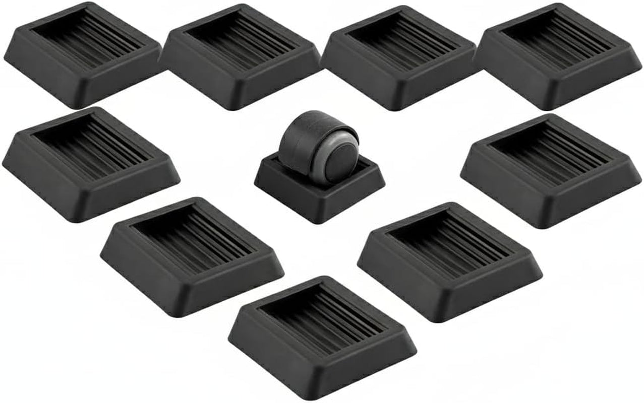 3.15"*3.15" Non Slip Furniture Pads Wheel Stoppers for Office Chairs Beds Couches Prevent Sliding on Carpet Hard Floors Fits 1-4 Inch Wheels Silicone Caster Cups Durable Grips (9 PCS)